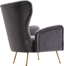 Opera Grey Velvet Accent Chair - NY Furniture Direct (NY)