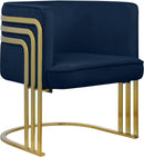 Rays Navy Velvet Accent Chair