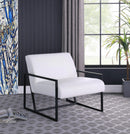 Industry White Faux Leather Accent Chair - NY Furniture Direct (NY)