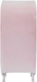 Crescent Pink Velvet Accent Chair