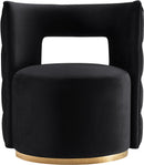 Theo Black Velvet Accent Chair - NY Furniture Direct (NY)