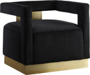 Armani Black Velvet Accent Chair - NY Furniture Direct (NY)