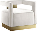Armani Cream Velvet Accent Chair - NY Furniture Direct (NY)