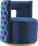 Theo Navy Velvet Accent Chair - NY Furniture Direct (NY)