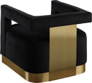 Armani Black Velvet Accent Chair - NY Furniture Direct (NY)