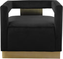 Armani Black Velvet Accent Chair - NY Furniture Direct (NY)