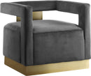 Armani Grey Velvet Accent Chair - NY Furniture Direct (NY)