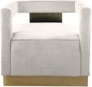 Armani Cream Velvet Accent Chair - NY Furniture Direct (NY)