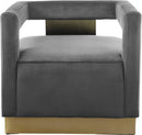 Armani Grey Velvet Accent Chair - NY Furniture Direct (NY)