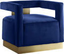 Armani Navy Velvet Accent Chair - NY Furniture Direct (NY)