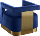 Armani Navy Velvet Accent Chair - NY Furniture Direct (NY)