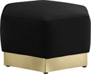 Marquis Black Velvet Ottoman - NY Furniture Direct (NY)