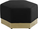 Marquis Black Velvet Ottoman - NY Furniture Direct (NY)