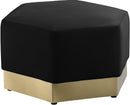 Marquis Black Velvet Ottoman - NY Furniture Direct (NY)