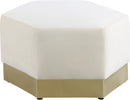 Marquis Cream Velvet Ottoman - NY Furniture Direct (NY)