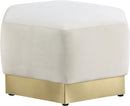 Marquis Cream Velvet Ottoman - NY Furniture Direct (NY)