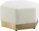 Marquis Cream Velvet Ottoman - NY Furniture Direct (NY)