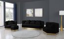 Marquis Black Velvet Ottoman - NY Furniture Direct (NY)