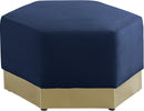Marquis Navy Velvet Ottoman - NY Furniture Direct (NY)