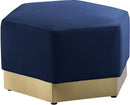 Marquis Navy Velvet Ottoman - NY Furniture Direct (NY)