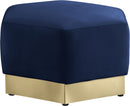 Marquis Navy Velvet Ottoman - NY Furniture Direct (NY)