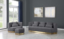 Marquis Grey Velvet Ottoman - NY Furniture Direct (NY)