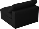 Serene Black Linen Fabric Deluxe Cloud Armless Chair - NY Furniture Direct (NY)