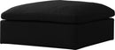 Serene Black Linen Fabric Deluxe Cloud Ottoman - NY Furniture Direct (NY)