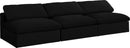 Serene Black Linen Fabric Deluxe Cloud Modular Armless Sofa - NY Furniture Direct (NY)
