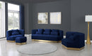 Marquis Navy Velvet Ottoman - NY Furniture Direct (NY)