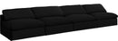 Serene Black Linen Fabric Deluxe Cloud Modular Armless Sofa - NY Furniture Direct (NY)
