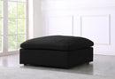 Serene Black Linen Fabric Deluxe Cloud Ottoman - NY Furniture Direct (NY)