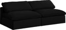 Serene Black Linen Fabric Deluxe Cloud Modular Armless Sofa - NY Furniture Direct (NY)