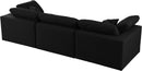 Serene Black Linen Fabric Deluxe Cloud Modular Sofa - NY Furniture Direct (NY)