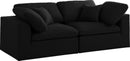 Serene Black Linen Fabric Deluxe Cloud Modular Sofa - NY Furniture Direct (NY)