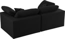 Serene Black Linen Fabric Deluxe Cloud Modular Sofa - NY Furniture Direct (NY)