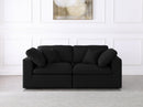 Serene Black Linen Fabric Deluxe Cloud Modular Sofa - NY Furniture Direct (NY)