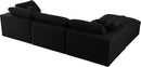Serene Black Linen Fabric Deluxe Cloud Modular Sectional - NY Furniture Direct (NY)