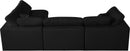 Serene Black Linen Fabric Deluxe Cloud Modular Sectional - NY Furniture Direct (NY)