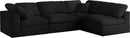 Serene Black Linen Fabric Deluxe Cloud Modular Sectional - NY Furniture Direct (NY)