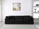 Serene Black Linen Fabric Deluxe Cloud Modular Sofa - NY Furniture Direct (NY)
