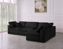 Serene Black Linen Fabric Deluxe Cloud Modular Sectional - NY Furniture Direct (NY)
