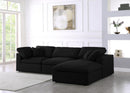 Serene Black Linen Fabric Deluxe Cloud Modular Sectional - NY Furniture Direct (NY)