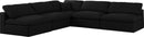 Serene Black Linen Fabric Deluxe Cloud Modular Sectional - NY Furniture Direct (NY)