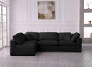 Serene Black Linen Fabric Deluxe Cloud Modular Sectional - NY Furniture Direct (NY)