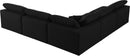 Serene Black Linen Fabric Deluxe Cloud Modular Sectional - NY Furniture Direct (NY)