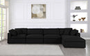 Serene Black Linen Fabric Deluxe Cloud Modular Sectional - NY Furniture Direct (NY)