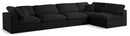 Serene Black Linen Fabric Deluxe Cloud Modular Sectional - NY Furniture Direct (NY)