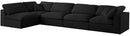 Serene Black Linen Fabric Deluxe Cloud Modular Sectional - NY Furniture Direct (NY)