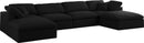 Serene Black Linen Fabric Deluxe Cloud Modular Sectional - NY Furniture Direct (NY)